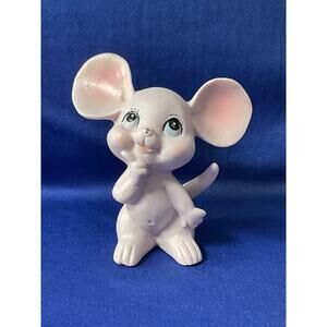 Brinn's Light Pink Bisque Porcelain Mouse Figurine
